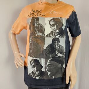 Tupac Poetic Justice I Think You Kind of Fly Orange Black Tye Dye Shirt Small